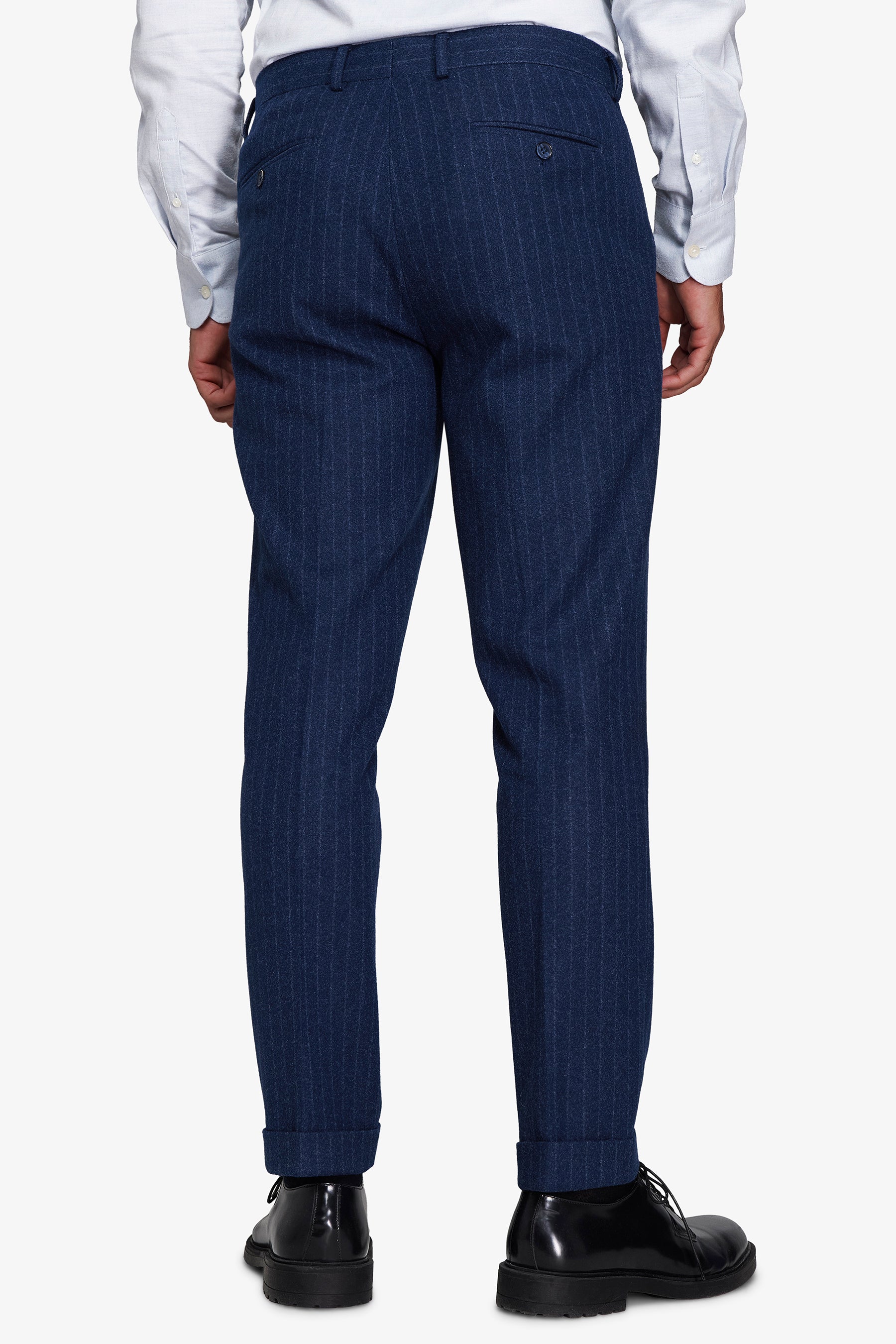 Pantalón efecto franela raya diplomática azul azafata