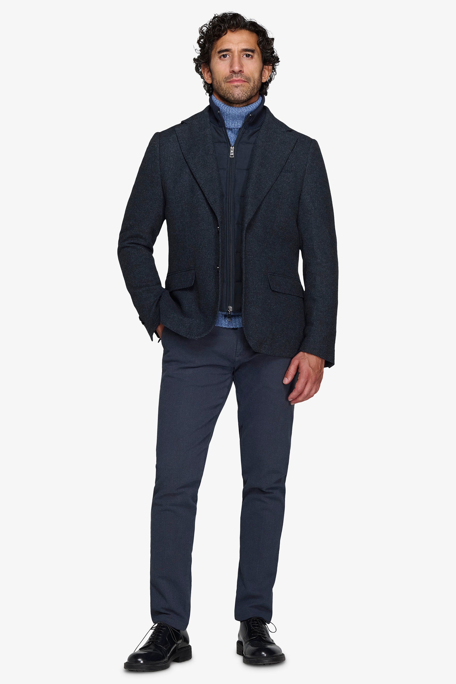 Americana pechera azul azafata