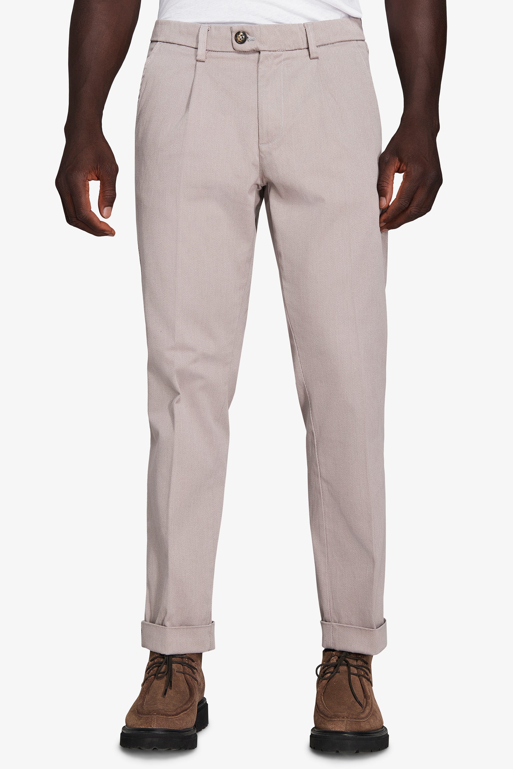 Pantalones tipo cavalry gris claro