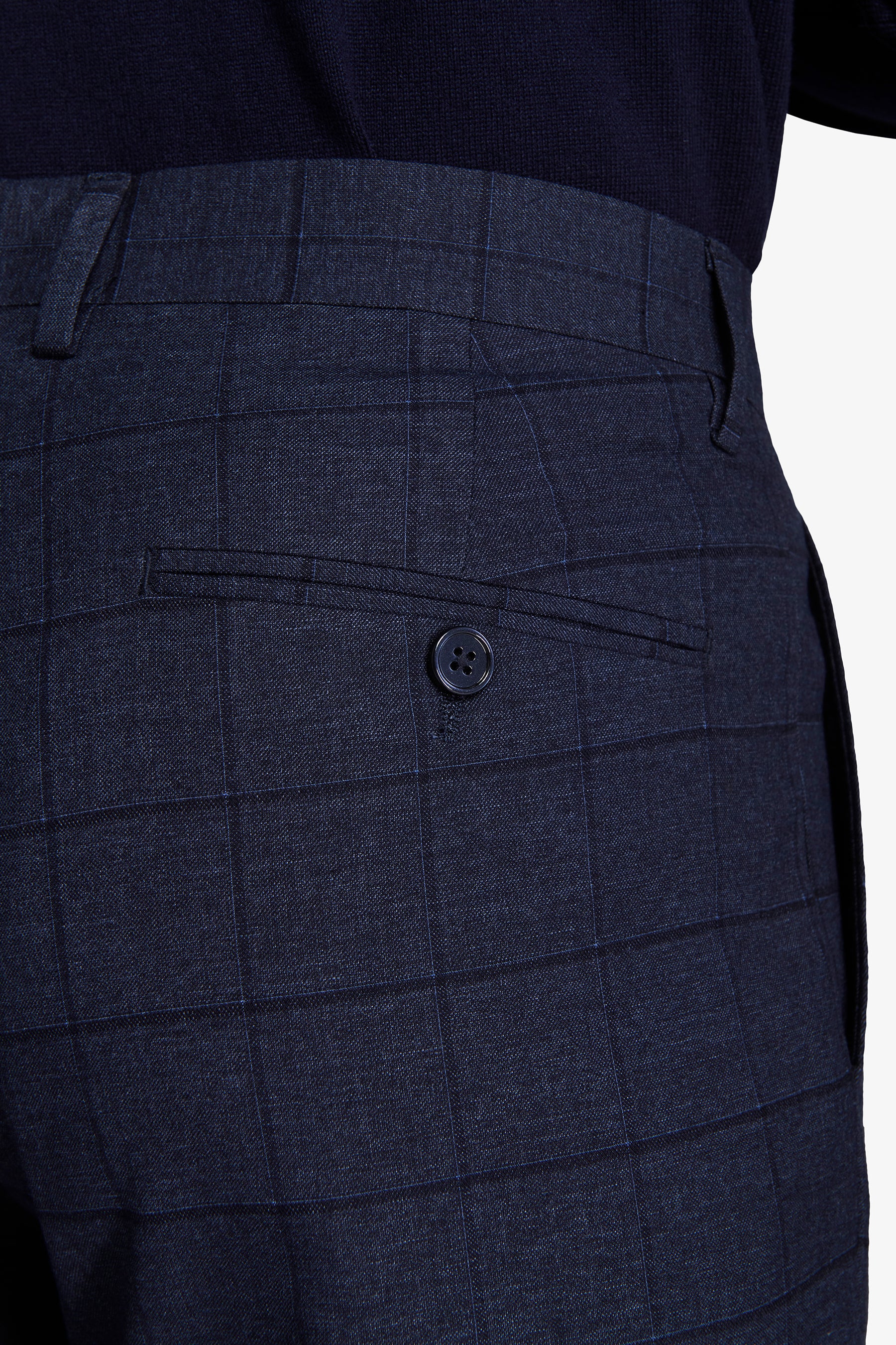 Pantalón de traje a cuadros azul