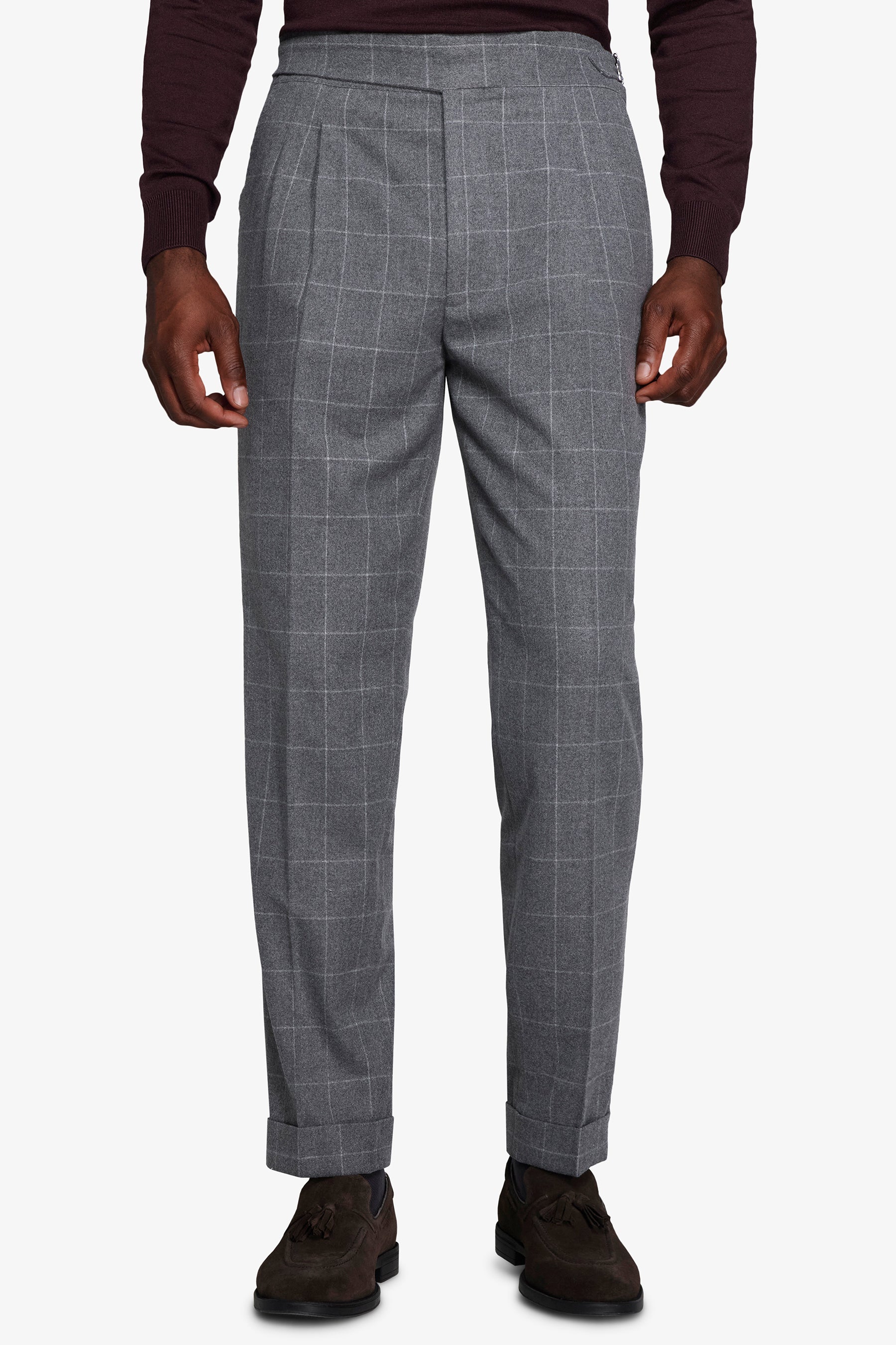 Mittelgraue Fensterhose