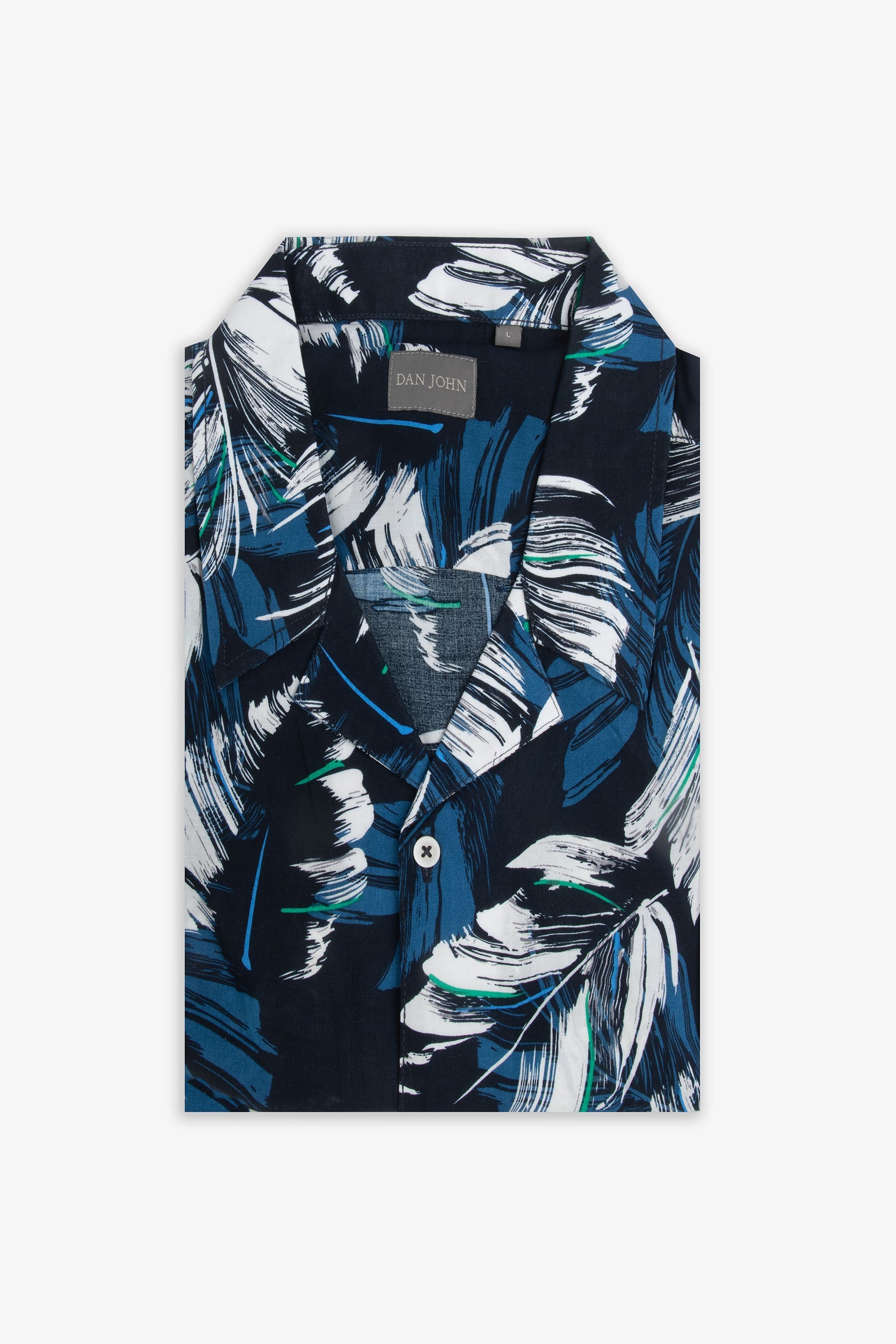 Camicia Hawaiana fantasia palme blu-Dan John