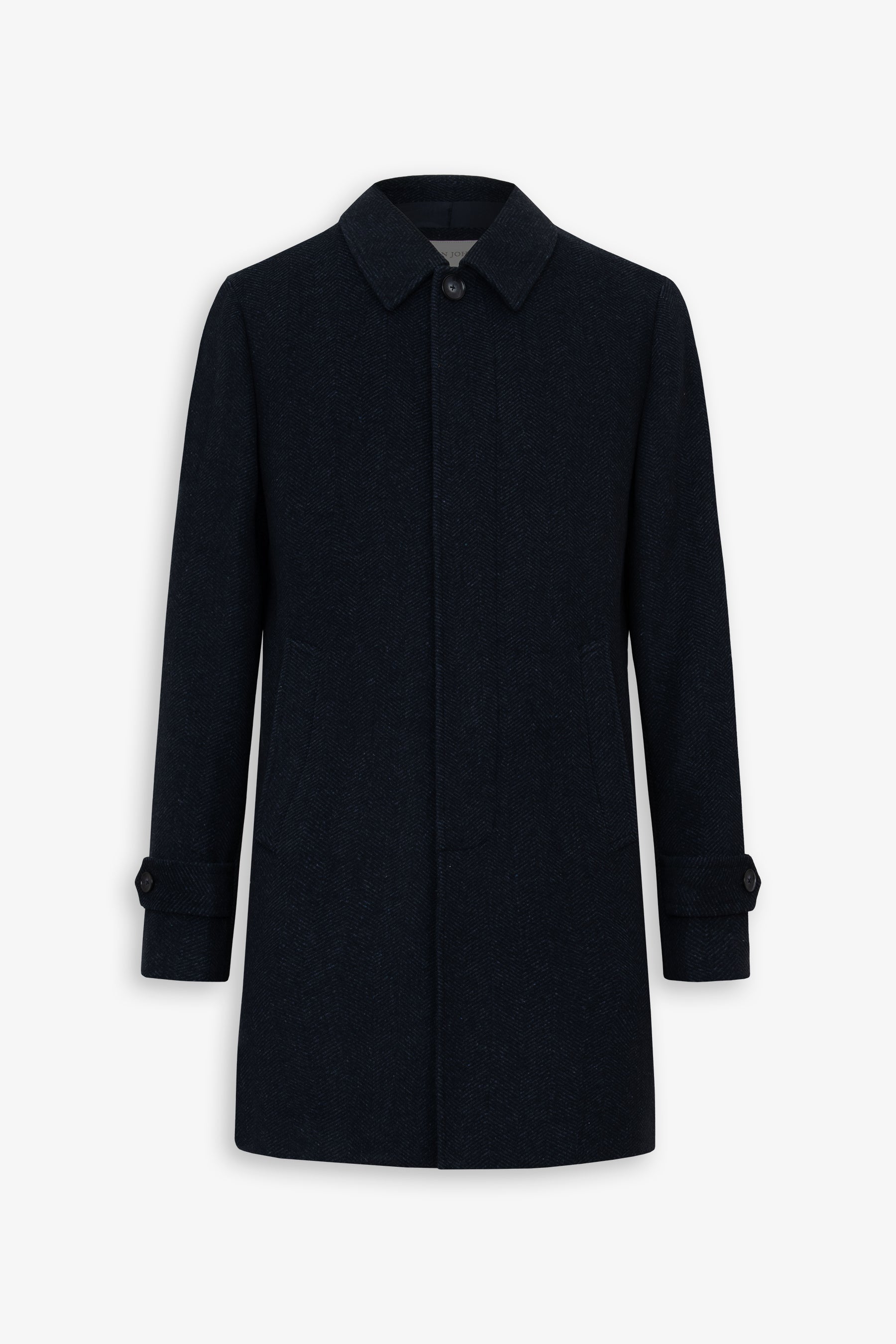 Abrigo de espiga en azul azafata