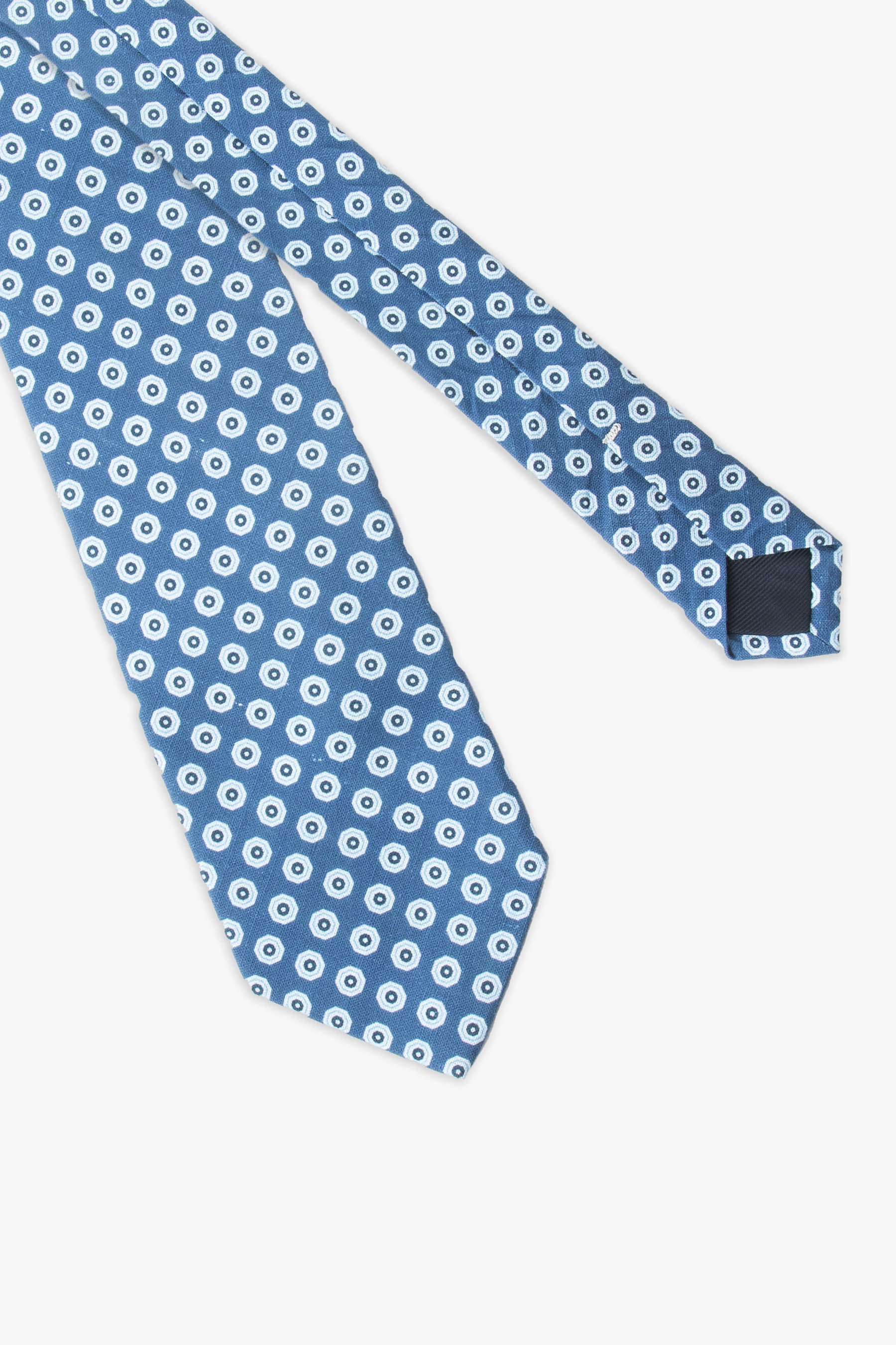 Corbata con estampado de círculo azul azafata
