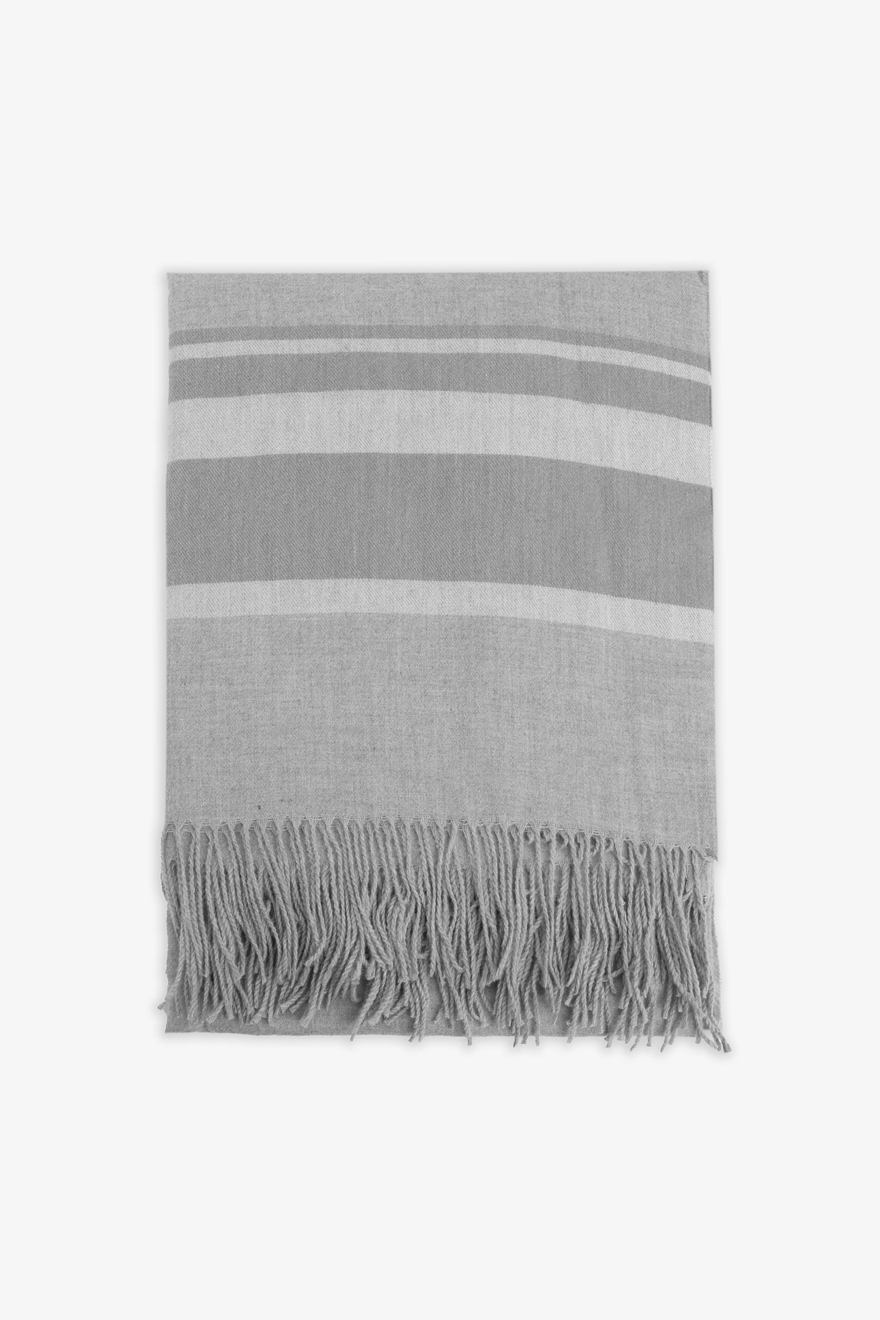 Manta de rayas grises